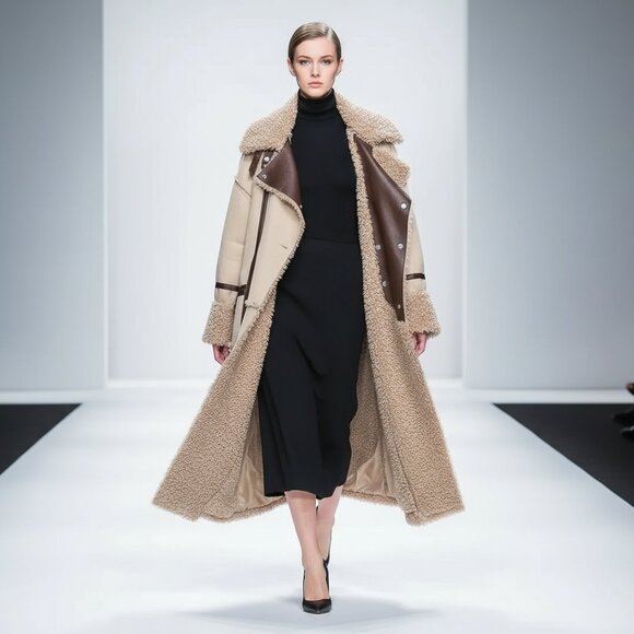 $598 OOF WEAR Italy reversible faux shearling coat US M / IT 42 - Picture 2 of 16